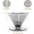 thumbnail image 2 of Filtro de café permanente NQ 11.4 cm malla 600 reutilizable de acero inoxidable, 2 of 4