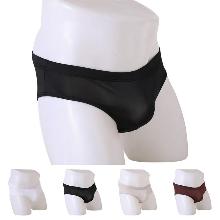 Ice Silk Briefs Mens Low-rise Underwear Breathable Underpants 