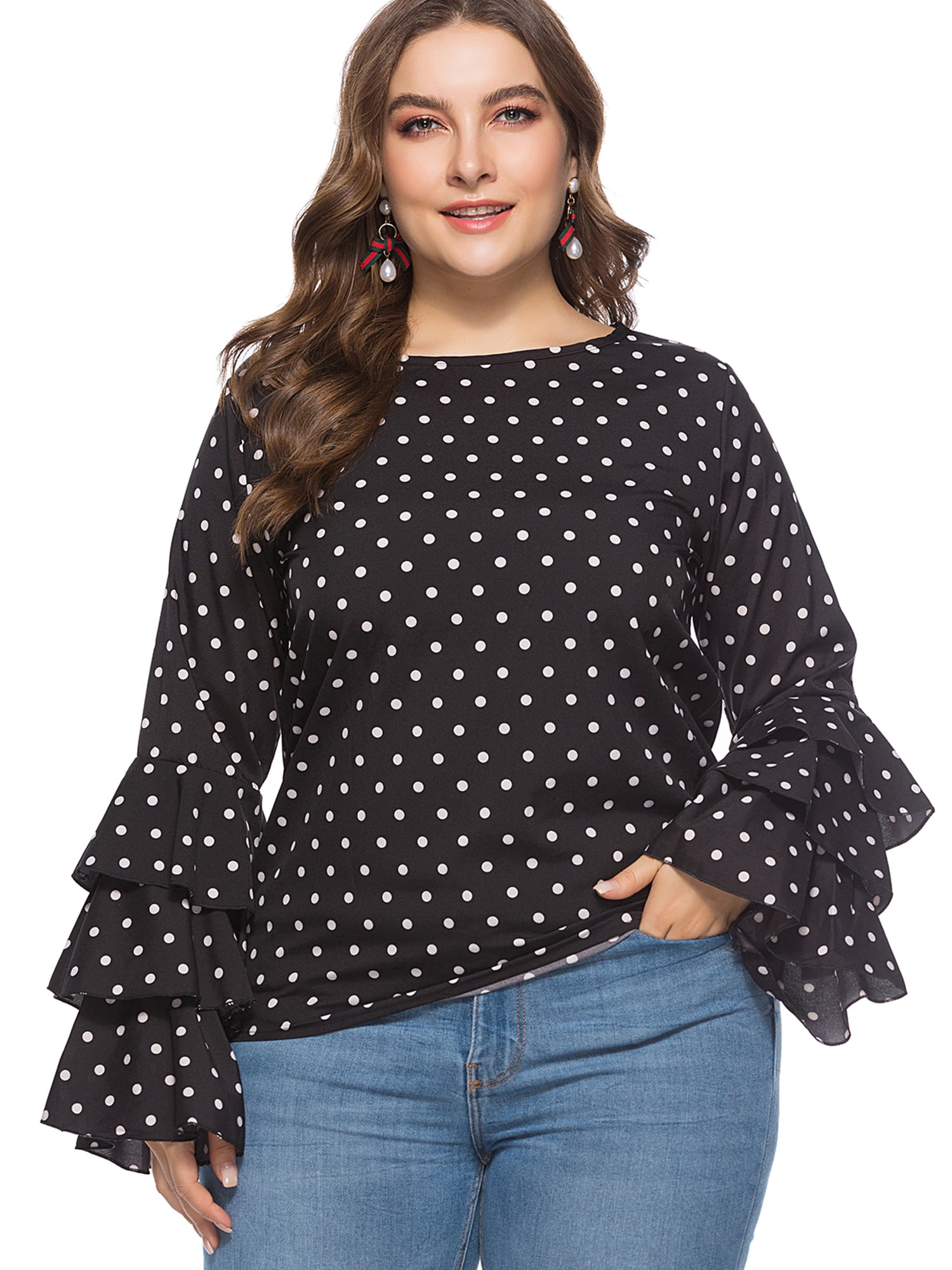 ruffle polka dot top