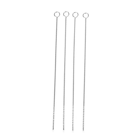 

4pcs Bottle spiral soft straw stainless steel Drinking Straws Cleaning Brush