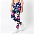 thumbnail image 2 of Duqingm Girls' Athletic Leggings Kids Dance Running Yoga Pants Workout Active Dance Tights with Pockets (Dark Blue,9-10 Years), 2 of 6