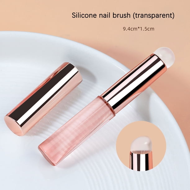 Lápiz de sombreado degradado con pegamento para uñas, cabezal de silicona, pincel para polvos, herramienta multifuncional para sombreado de uñas, pincel para tinte de uñas