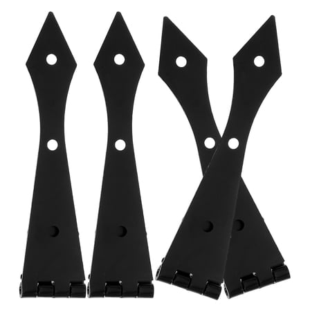 Heavy Duty Barn Door Hinges with Decorative Arrow Design for Warehouse Doors 4pcs Black Cold-Rolled
