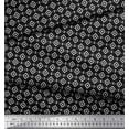 thumbnail image 3 of Soimoi Black Cotton Voile Fabric Geometric Ikat Print Fabric by the Yard 42 Inch Wide, 3 of 3