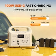 Jackery E300New Sand Gold 290Wh Portable Power Station, 300W LiFePO4 Battery for Camping, Travel & Backup