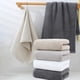 thumbnail image 4 of Toallas de algodón Pack de 4 colores mixtos – altamente absorbentes, de secado rápido, fibra natural suave, paños 30,7x13,4 pulgadas – blanco, beige, gris, set familiar negro, 4 of 6