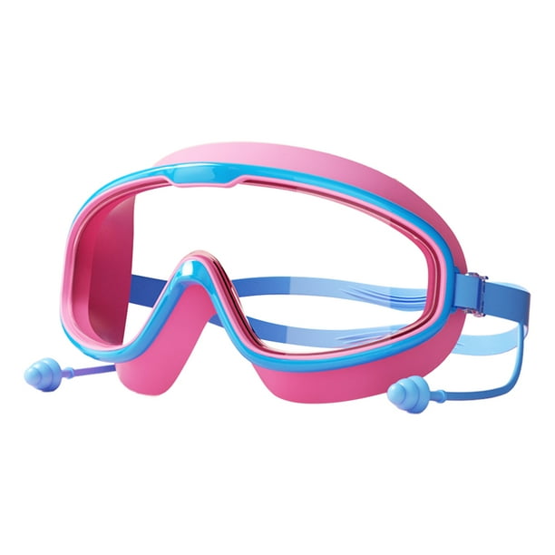 Gafas natación Anti-Fog ajustable Vista ancha HD Goggles (Kids Rose) Blue