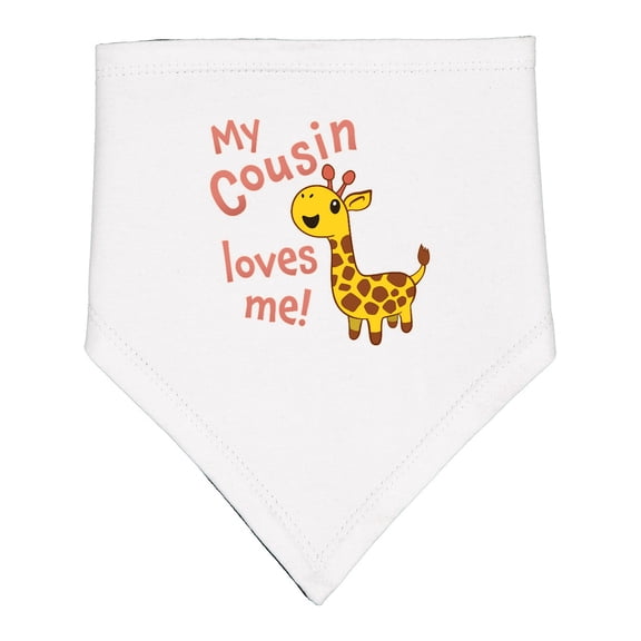 Inktastic My Cousin Loves Me Cute Giraffe Baby Bandana Bib