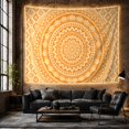 thumbnail image 6 of Orange Floral Mandala with Ornate Scroll Border, Peaceful Boho Art for Mandala Lovers, Bohemian Wall Decor, Housewarming Gift, Tapestry Wall Hanging for Bedroom and Living Room, 6 of 7