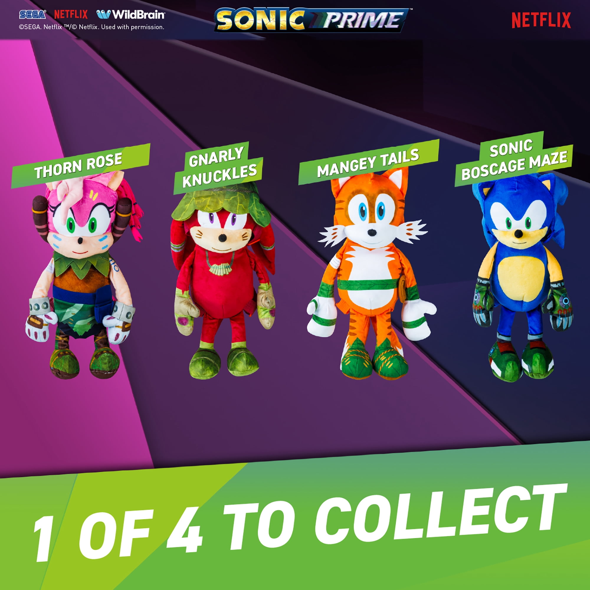 Sonic Prime: 15" Plush Backpack - Mangey Tails - Kids Backpack, Huggable Character Pack & Go Bag, Netflix Series, Licensed, Boys & Girls Ages 3+