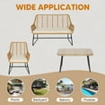 thumbnail image 6 of Tappio 4-Piece Rattan Patio Furniture Set, Outdoor Wicker Conversation Set with Tempered Glass Table, Beige, 6 of 8