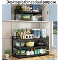 thumbnail image 3 of 2 Tier Under Sink Organizer Under Sink Expandable Cabinet Shelf Heightening Guardrail Multifunctional Kitchen Shelf Bathroom Cabinet Shelf Organizer Rack, 26-cm Length Adjustment,3 Floors,30 * 40CM, 3 of 8