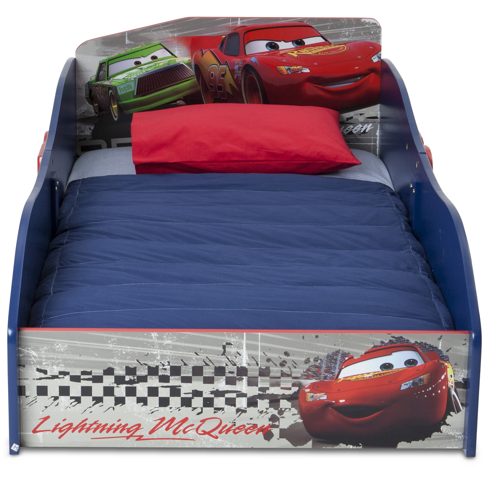 Toddler Bed Frame Race Car Crib Disney Pixar Lightning McQueen Low Rail Boy Girl 