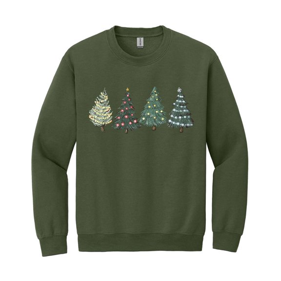 Women's Christmas Tree Sweatshirt, Holiday Winter Christmas Shirt
