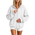 thumbnail image 4 of hotojiny Sweatshirt for Women Fall Zip up Hoodies Lightweight Ruffle Long Sleeve Workout Jackets Fashion Clothing, 4 of 6