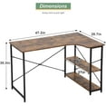 thumbnail image 3 of BestOffice 47” Extra Large Gaming Desk, Modern Computer Table, Simple Executive Study Workstation for Home Office or Small Spaces, Brown, 3 of 7