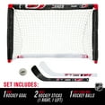 thumbnail image 2 of Franklin Sports NHL Carolina Hurricanes Mini Hockey Set - Kids Indoor Knee Hockey Goal, Ball, + 2 Mini Hockey Stick Combo Set - Youth NHL Team Indoor Toy Knee Hockey Sets - NHL Official - Ages 3+, 2 of 7