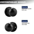 thumbnail image 4 of Knobelite(5 Pack) Hall / Closet Room Round Door Knob,Passage Function for Hall / Closet,Interior Door Door Lock Handle Black Finish, Keyless (Non-Locking Knobs) Interior Door Handles Locks, 4 of 7