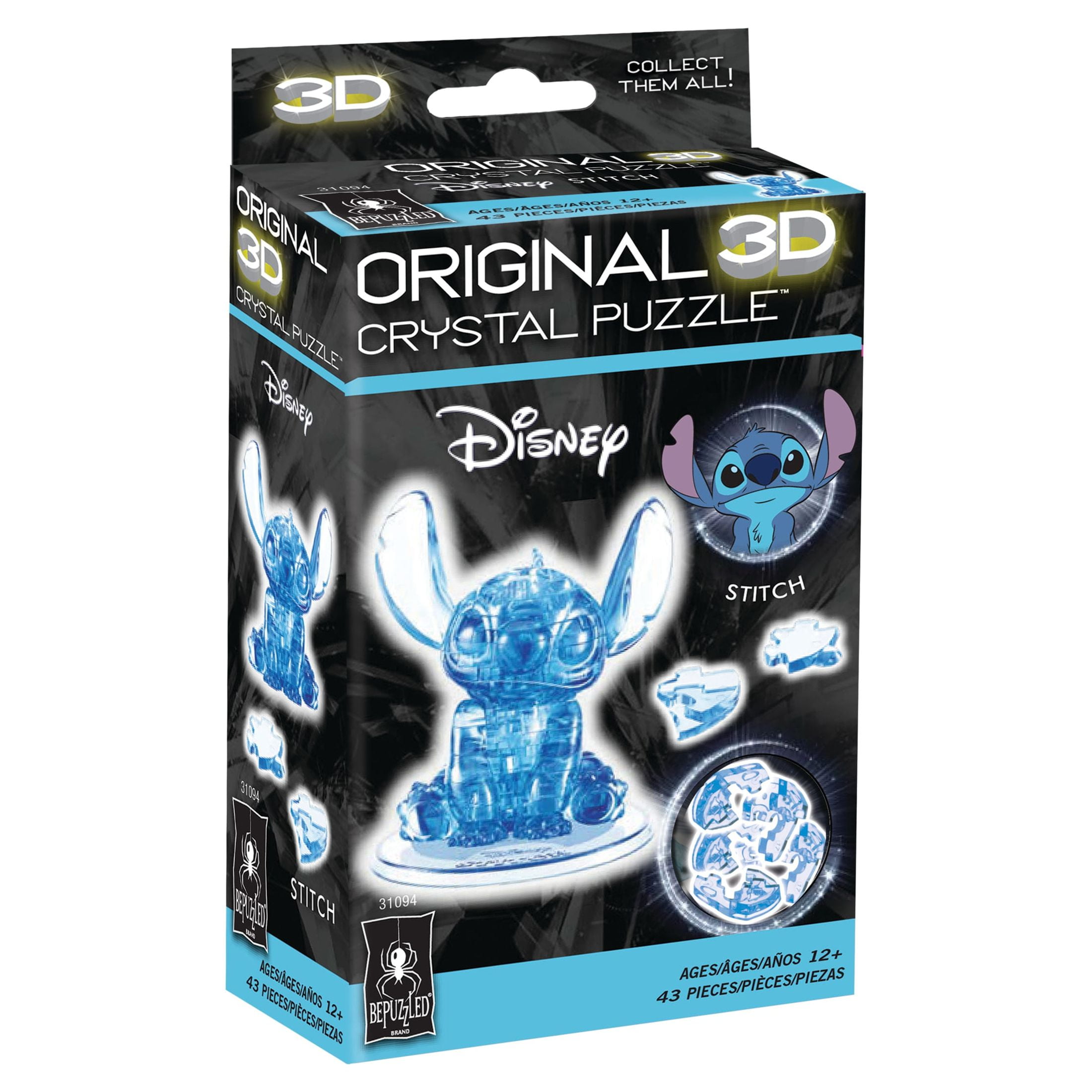 Puzzle Crystal Gallery Stitch (Blue) Lilo & Stitch 3D puzzle 43 pieces, Toy Hobby