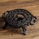 thumbnail image 2 of Calentador de tetera de hierro fundido resistente, decoración elegante, estable, de metal, rústico, hueco Redondo con Asa, 2 of 8
