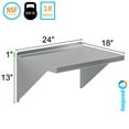 thumbnail image 3 of AmGood 18" Width x 24" Length | Stainless Steel Wall Shelf | Square Edge | Metal Shelving | Heavy Duty | Commercial Grade | Wall Mount | NSF Certified, 3 of 7