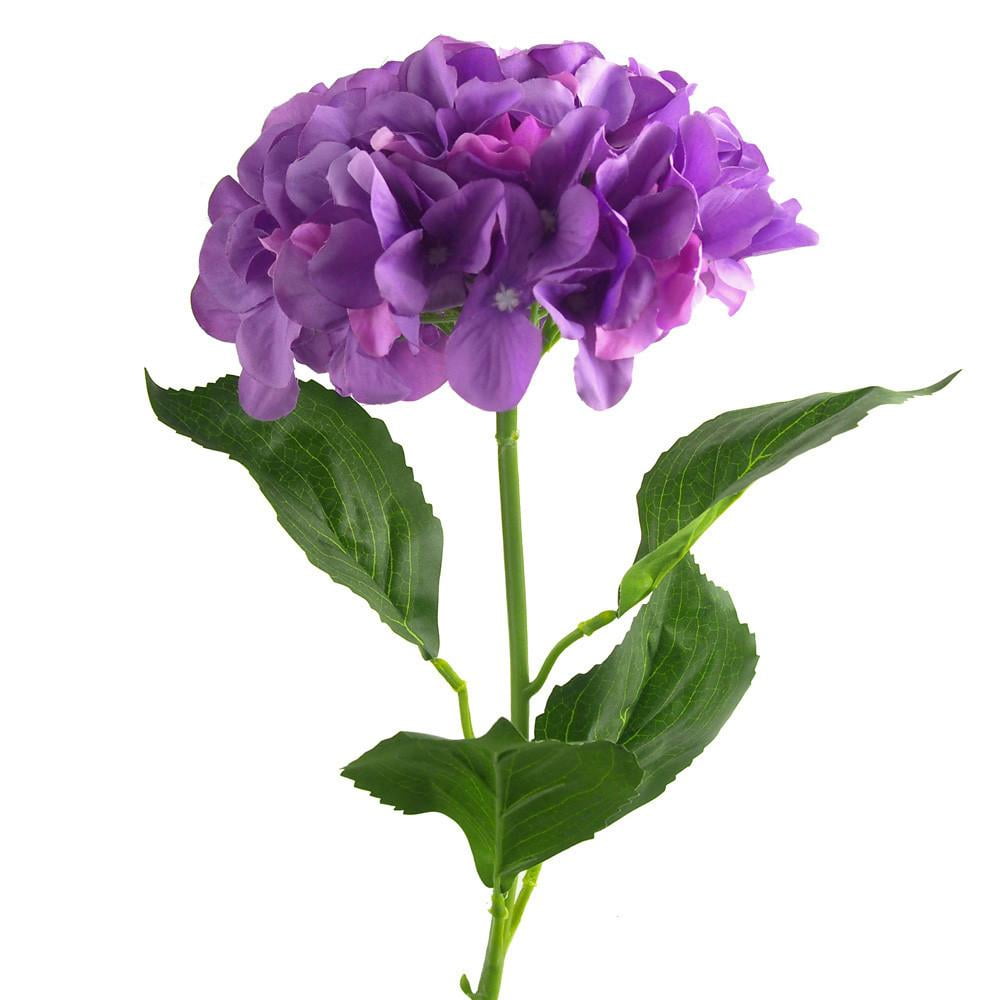 Artificial Silk Hydrangea Floral Stem, 34Inch, Purple