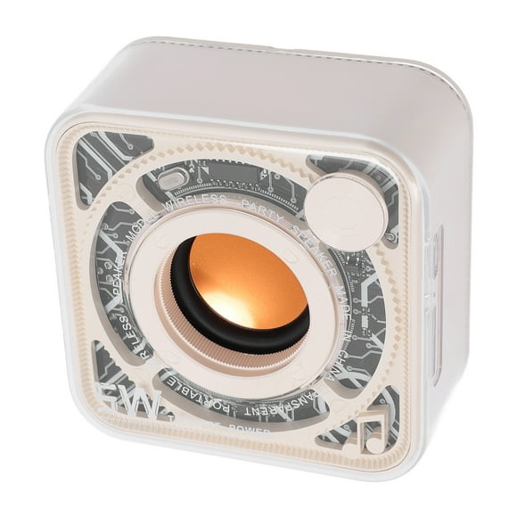 Portable BT Speaker,5W 8cm Outdoor BT Speaker with Lights and Lanyard Loud Sound Transparent Deep Bass Colorful Travel Speaker with 400mAh Battery for Home Party Travel Camping