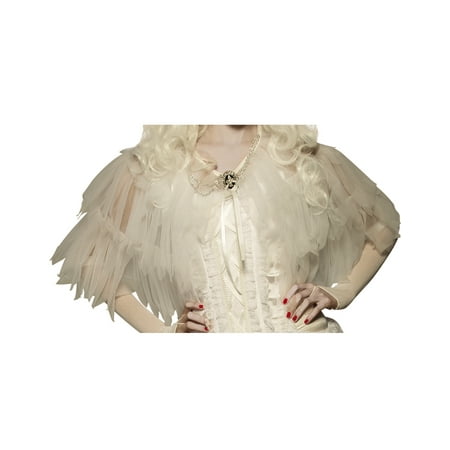 White Good Witch Adult Women Ruffled Sheer Ghost Costume Capelet