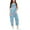 Sky Blue, variant on Girl Jumpsuit Casual Sleeveless Jumpsuit Toddler Girl Summer Outfits with Pockets Cute Summer Clothes for Girls 4-5years