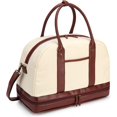 thumbnail image 1 of MURMUREY Weekender Bags for Women Canvas Duffle Bag with Shoe Compartment Durable Foldable Tote Easy to Carry Versatile (Beige), 1 of 7