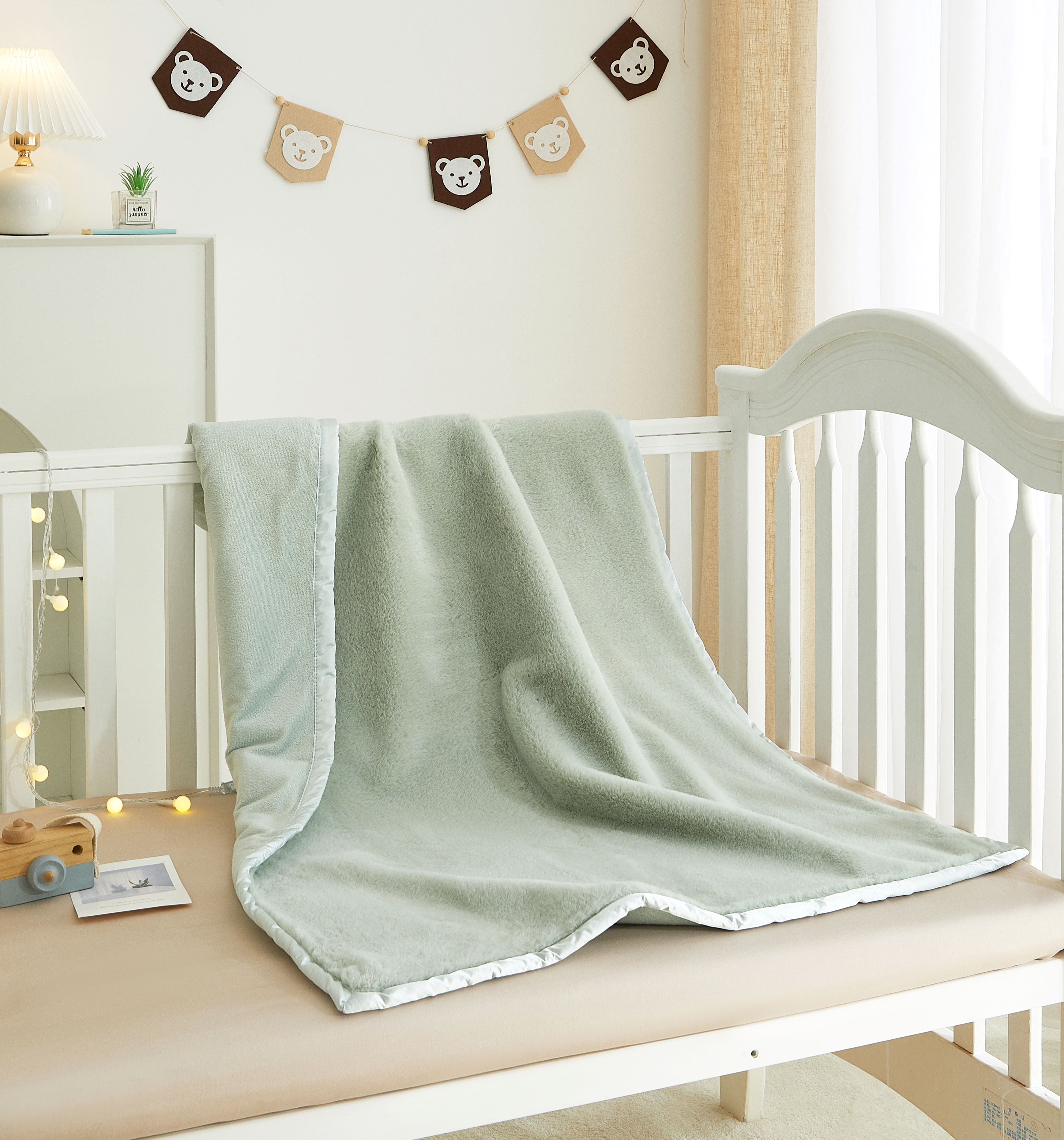 Parents Choice Faux Fur Blanket, Green, 30 x 40