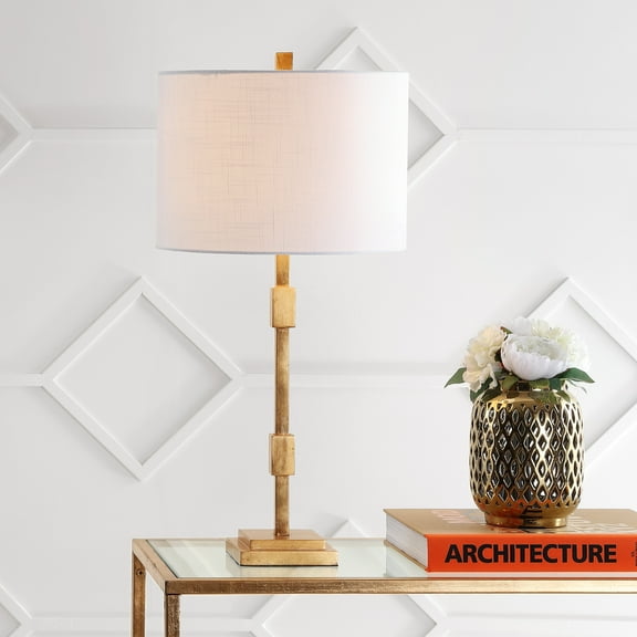 JONATHAN Y Windsor 29" Metal LED Table Lamp, Gold Leaf, JYL3037A