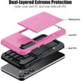 thumbnail image 2 of FIEWESEY for Samsung Galaxy S24 S24 Plus S24 Ultra Case , Dual Layer Protective Shockproof Pocket Credit Card License Rugged Sturdy Shell Slide Wallet Phone Case for Samsung Galaxy S24 Plus, Pink, 2 of 6