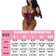 thumbnail image 4 of Lencería sexy para mujer, diseño de malla de encaje, mono con tirantes y hueco, rojo vino, S Monstrate XX000148-03, 4 of 7