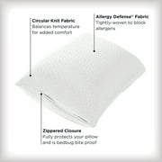 AllerEase Platinum Pillow Cover Protector, Standard/Queen - Zippered, Bedbug Barrier (2 Count)