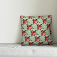 thumbnail image 3 of Creative Products Red Floral Pattern - Teal 18x18 Spun Poly Pillow, 3 of 3