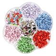 thumbnail image 3 of 1Box Lots Mini Fleurs Rondes en Cristal Tête Plate Attaches en Papier Métalliques D, 3 of 8