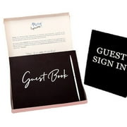 Graduation Nice Paper Anniversary Black/White 19*23 CM Wedding Party Guest Registration Book Message Book Guest Registration Notebook Guest Book BLACK