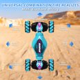 thumbnail image 5 of Gesture RC Car, 2.4GHz 4WD Gesture Sensing RC Stunt Car Toys, Drift Hand Controlled Remote Control Twist Cars Offroad 360 Rotation with Lights Music for Birthday Gifts, Cyan, 5 of 9