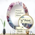 thumbnail image 3 of Designart "violet Tranquil Petals V" Abstract Round Wall Mirror - Modern Oval Printed Decorative Oversized Mirror - Multiple Color Options, 3 of 4
