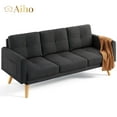 thumbnail image 2 of Aiho 67" L Modern Loveseat Sofa, Sofa with 3 Comfortable Pillows for Apartment, Dorm Room, Office, Bedroom - Deep Gray, 2 of 10