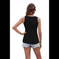 thumbnail image 3 of Chaleco Ajustado Acanalado con Cuello Redondo para Mujer, Negro, Talla XXL, 3 of 10