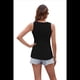 thumbnail image 3 of Chaleco Ajustado Acanalado con Cuello Redondo para Mujer, Color Negro, Talla L, 3 of 10