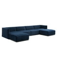 thumbnail image 2 of Modway Conjure Channel Tufted Performance Velvet 6-Piece Sectional in Black Midnight Blue, 2 of 10