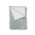 thumbnail image 2 of Oriental Soft Flannel Fleece Throw Blanket, Stalactite Inspired Intricate Lattice Moroccan Style, Cozy Plush for Indoor and Outdoor Use, 50" x 60", Rust Blue and Eggshell, by Ambesonne, 2 of 6