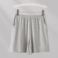 thumbnail image 2 of hoksml Women's Ribbed Knit Elastic Waist Shorts, Casual Loose Fit Pull-On Loungewear Shorts with Side Pockets, 2 of 6