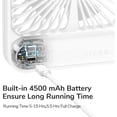 thumbnail image 2 of Desk Fan Battery Rechargeable, 4500mAh 180°Foldable Portable Personal Fan, 4 Speeds Adjustable Long Battery-life for Home Office Travel Outdoor Gifts for Women Men-White, 2 of 5