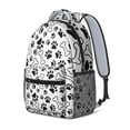thumbnail image 2 of Pet Paw Print and Bone Backpack for School,Cute School Bag,Schoolbag with Adjustable Shoulder Straps & Padded Back,15.3"x11"x6.7", 2 of 6