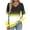 Yellow, variant on CHGBMOK Womens Long Sleeve T Shirts Gradient V Neck Loose Tees Casual Comfortable Tunic Tops