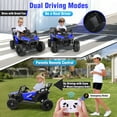 thumbnail image 6 of Funcid 24V Ride on Toys Ride on Cars with Remote Control, Electric Car for Kids, Power Car Wheels, UTV w/ 2*200W Motors, Bluetooth, Music, Lights, 3 Speeds, Battery Indicator, Blue, 6 of 9
